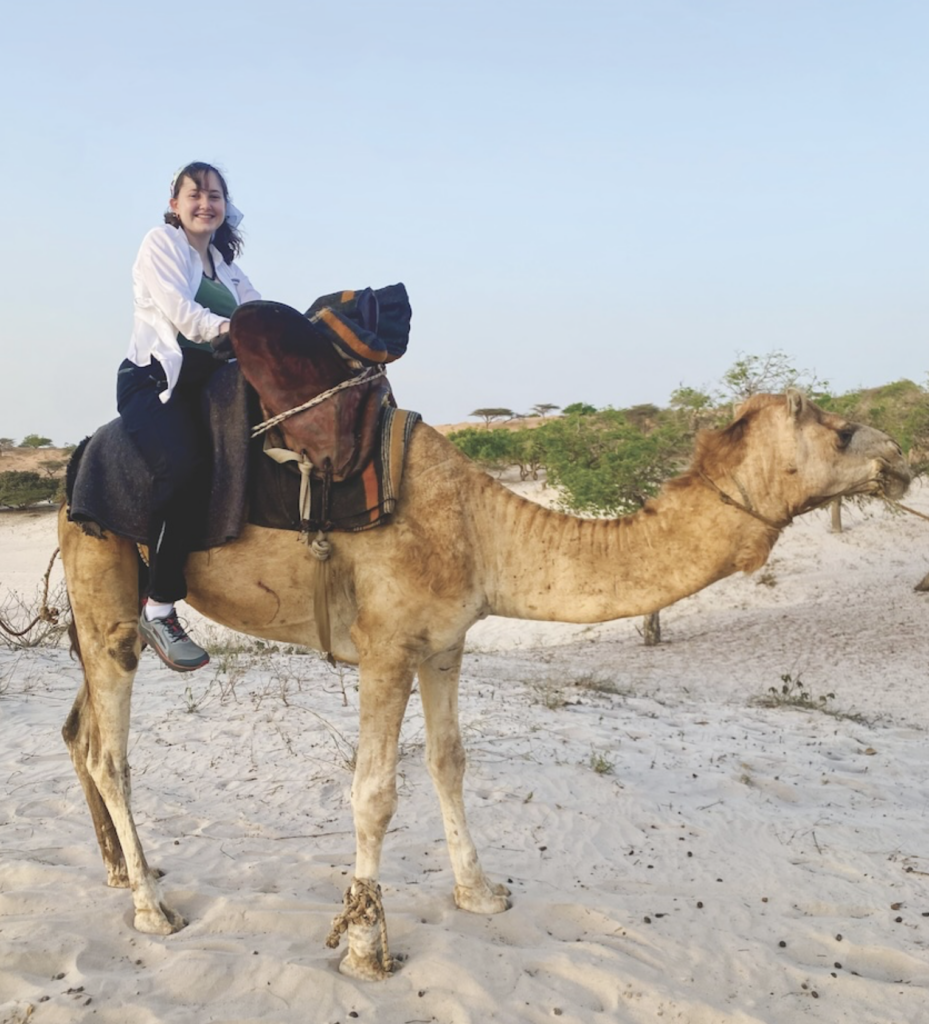 Jael Guest camel ride in Senegal